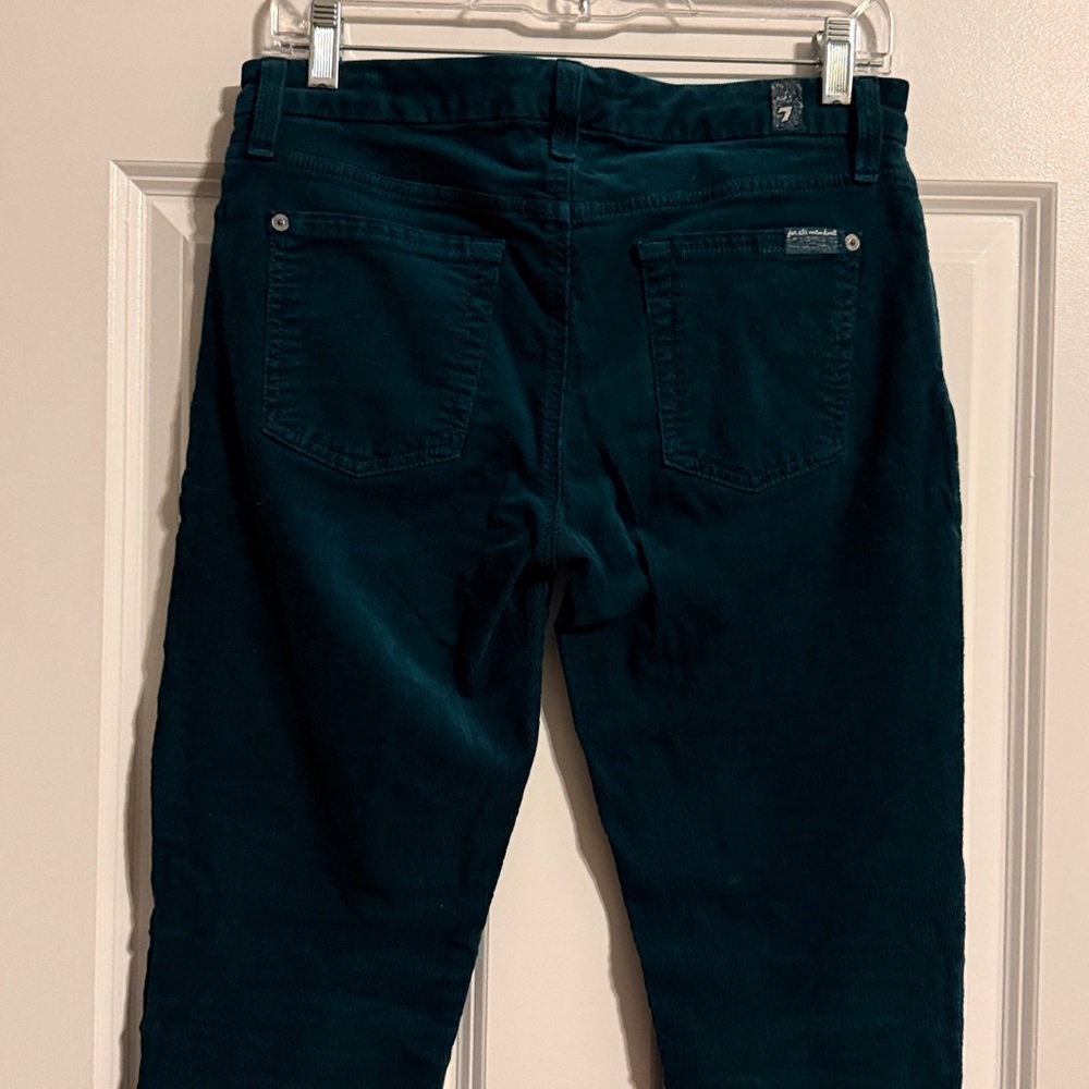 7 For All Mankind Teal Skinny Corduroys - Picture 4 of 8